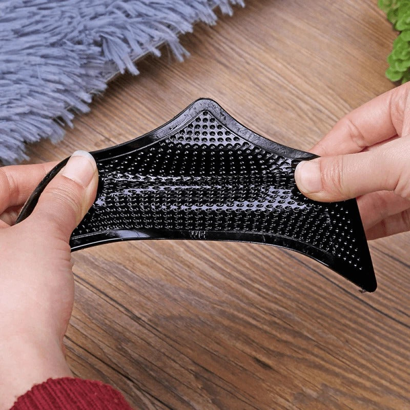 Dual-Sided Adhesive Rug Gripper Pads for Hard Floors, 2.5in Square