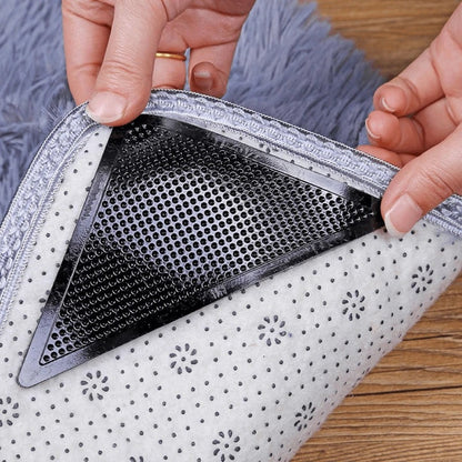 Dual-Sided Adhesive Rug Gripper Pads for Hard Floors, 2.5in Square