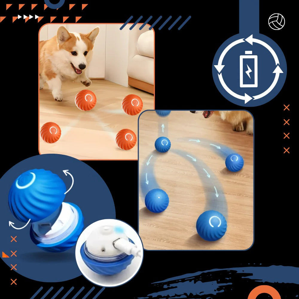 Self Rolling Dog Ball with Obstacle Avoidance and Rechargeable Battery