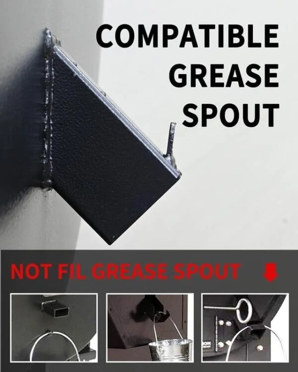 Grill Grease Collector with Reusable Liner and Fitted Lid for 1.6in Square Spouts