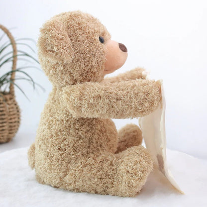 Interactive Plush Toy with Peek-A-Boo Motion and Soothing Melodies, USB Rechargeable