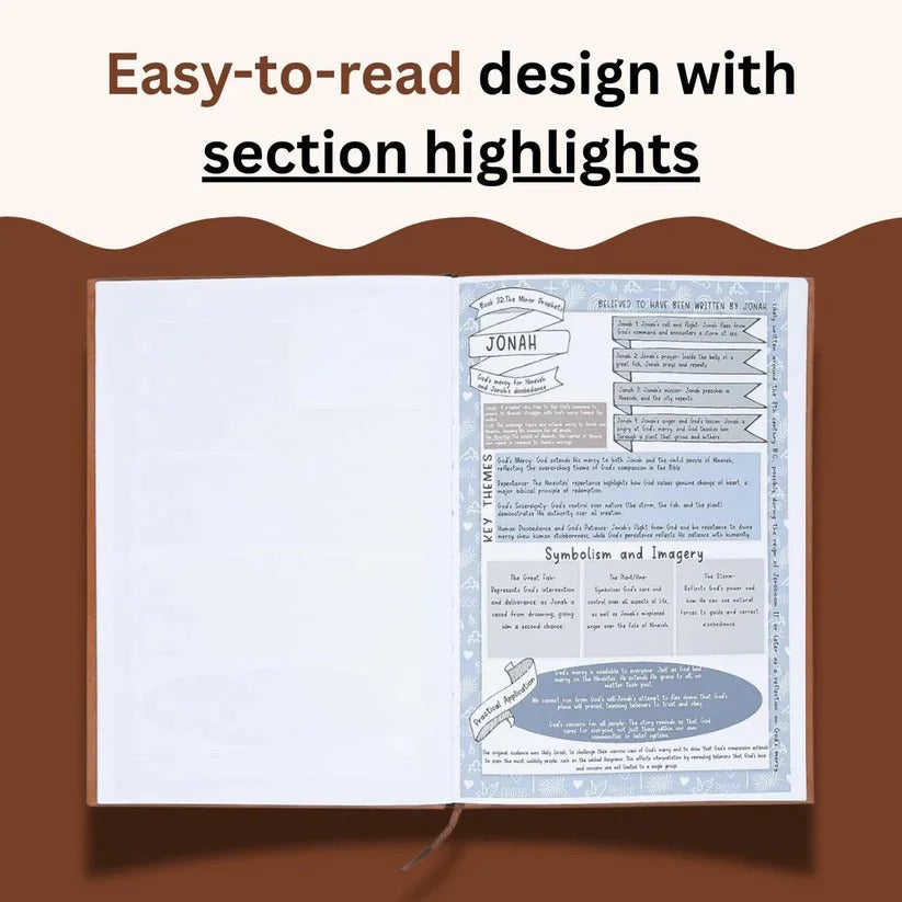 Bible Study Journal with 66 Book Summaries and Reflection Pages, A5 Portable Format