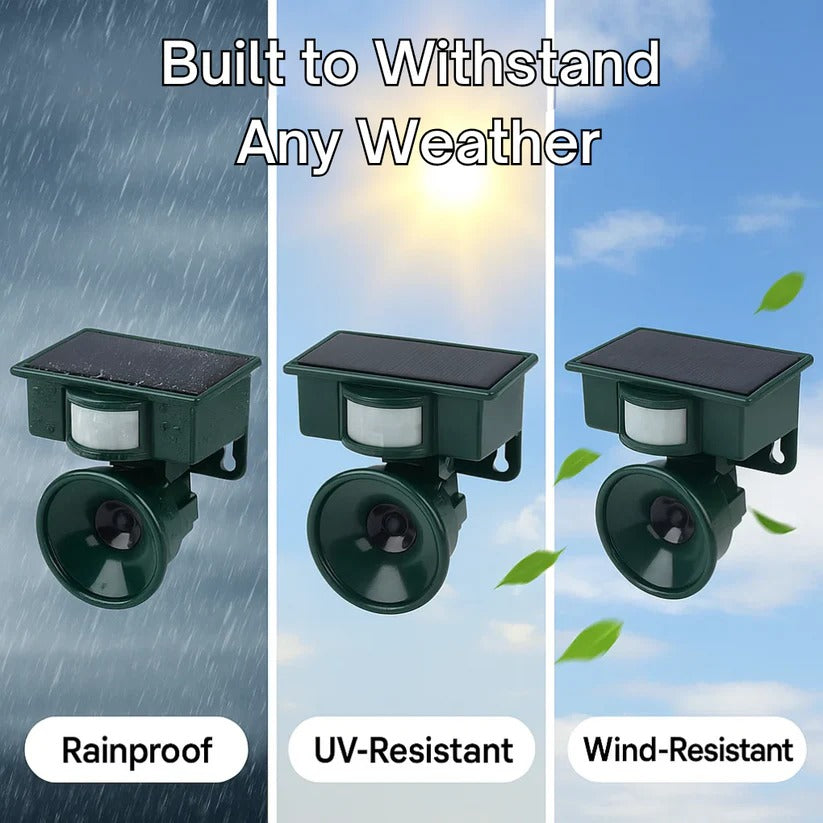 Solar Motion Sensor Bird Repeller with Predator Sound and Adjustable Frequency