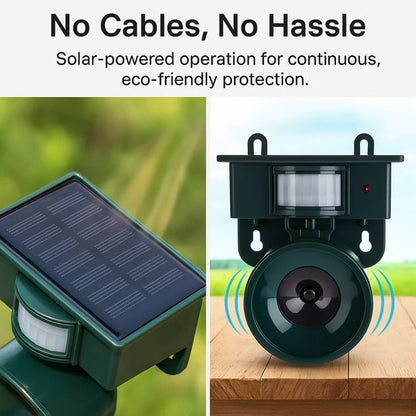 Solar Motion Sensor Bird Repeller with Predator Sound and Adjustable Frequency