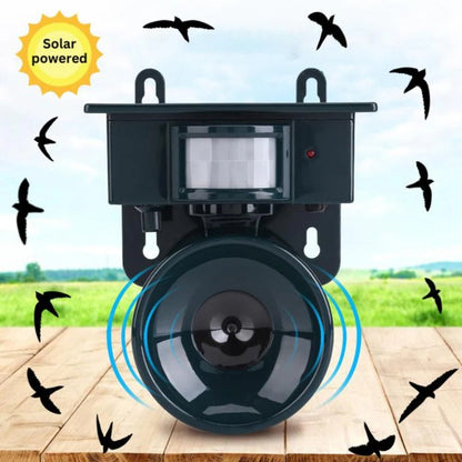 Solar Motion Sensor Bird Repeller with Predator Sound and Adjustable Frequency