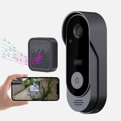 Wireless Video Doorbell with Motion Detection and Night Vision, Local Storage