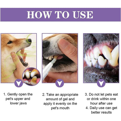 Dog Dental Gel with Enzyme Formula and Botanical Extracts, 3-Pack