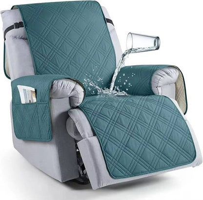 Microfiber Recliner Cover with Waterproof Protection and Pet Hair Release, Adjustable Straps