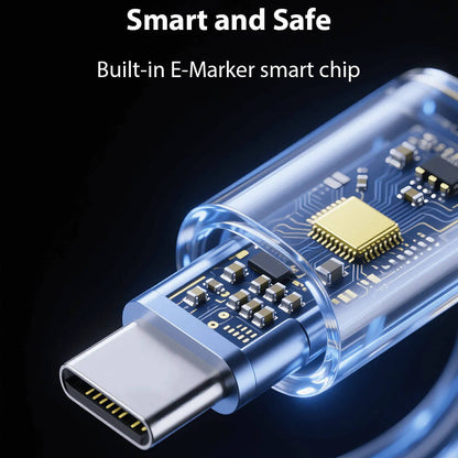 Automatic Magnetic Coiling Charging Cable with Braided Protection and Dual Connector