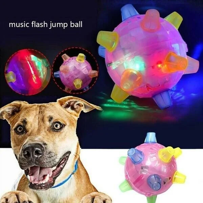 Interactive Jumping Ball for Dogs with LED Lights and Sound Activation