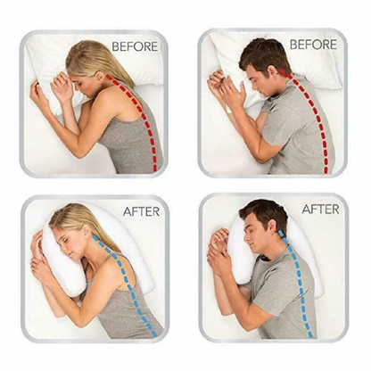 Side Sleeper Pillow with Ear Hole and Spinal Alignment Support
