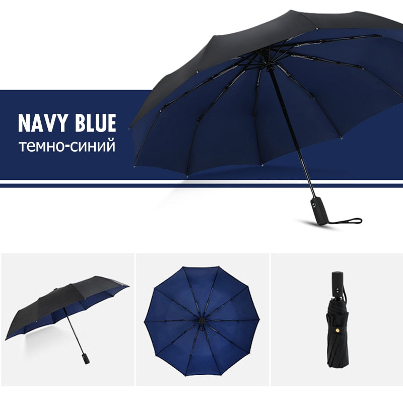Compact Travel Umbrella with Windproof Frame and One-Hand Automatic Open
