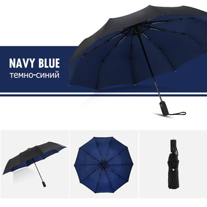 Compact Travel Umbrella with Windproof Frame and One-Hand Automatic Open