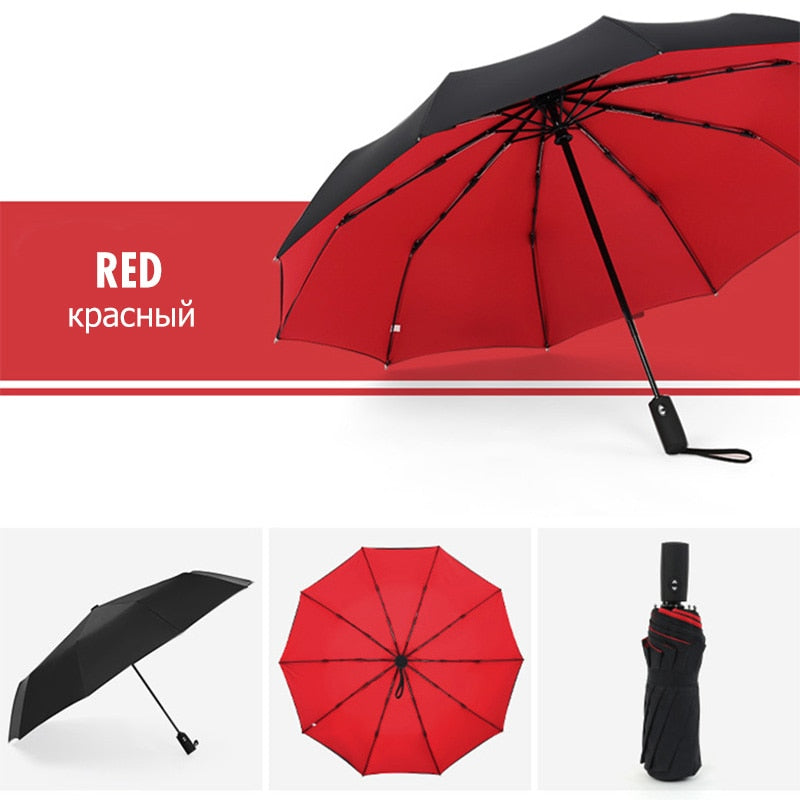 Compact Travel Umbrella with Windproof Frame and One-Hand Automatic Open