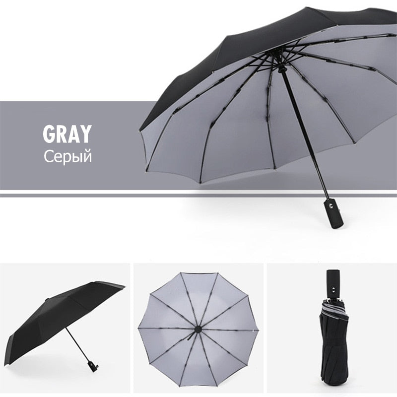 Compact Travel Umbrella with Windproof Frame and One-Hand Automatic Open