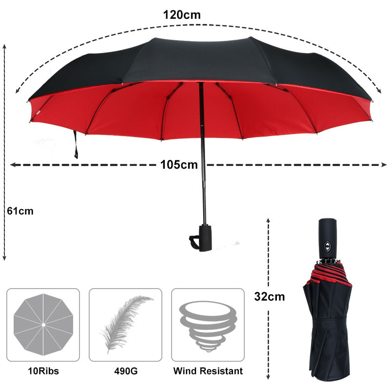 Compact Windproof Umbrella with Reinforced Fiberglass Frame and Quick-Dry Canopy