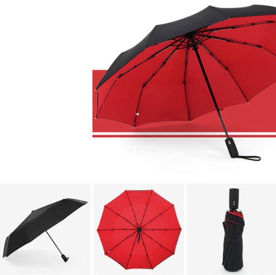 Compact Travel Umbrella with Windproof Frame and One-Hand Automatic Open