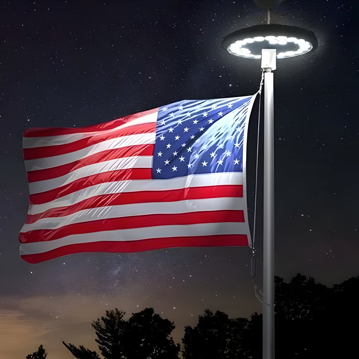 Solar Flagpole Light with 26 LED and Automatic Dusk to Dawn Sensor, IP67 Weatherproof