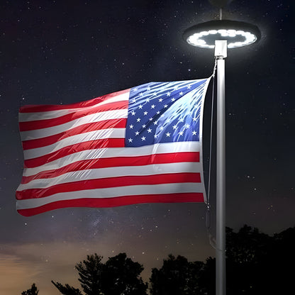 Solar Flagpole Light with 26 LED and Automatic Dusk to Dawn Sensor, IP67 Weatherproof