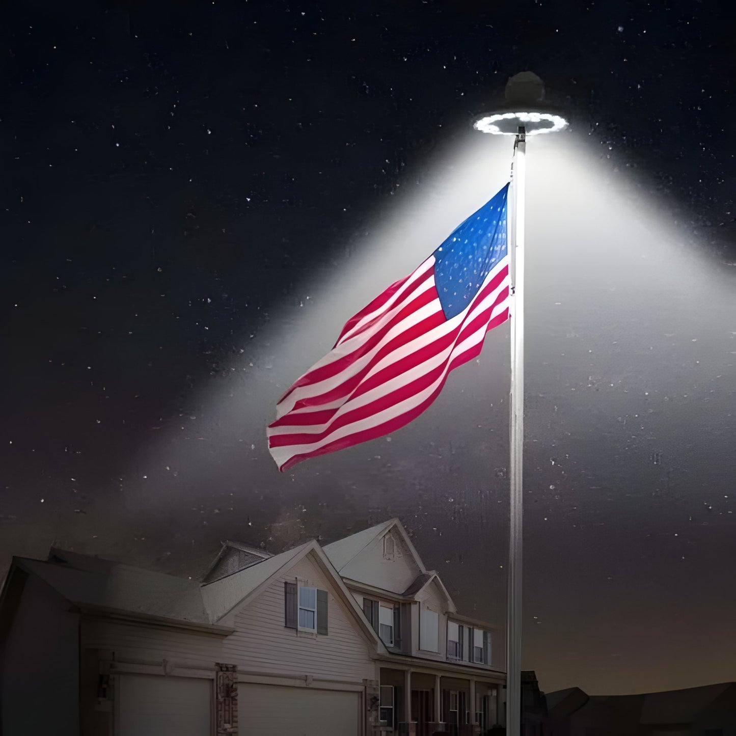 Solar Flagpole Light with 26 LED and Automatic Dusk to Dawn Sensor, IP67 Weatherproof