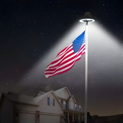 Solar Flagpole Light with 26 LED and Automatic Dusk to Dawn Sensor, IP67 Weatherproof