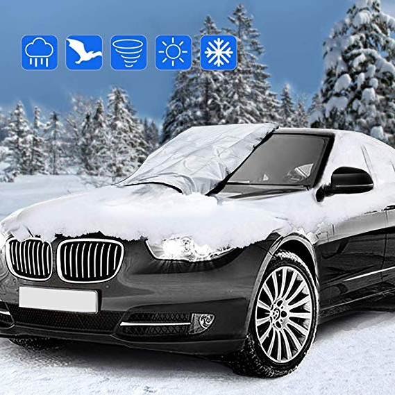Windshield Ice and Snow Cover with Magnetic Attachment and Side Straps
