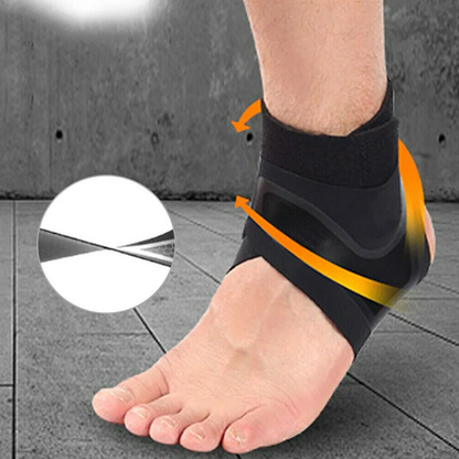 Ankle Support Sleeve with Adjustable Compression Wrap and Neoprene Construction