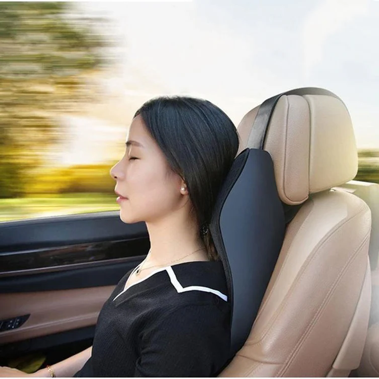 Memory Foam Car Seat Headrest Cushion with Removable Washable Cover and Ergonomic Neck Support