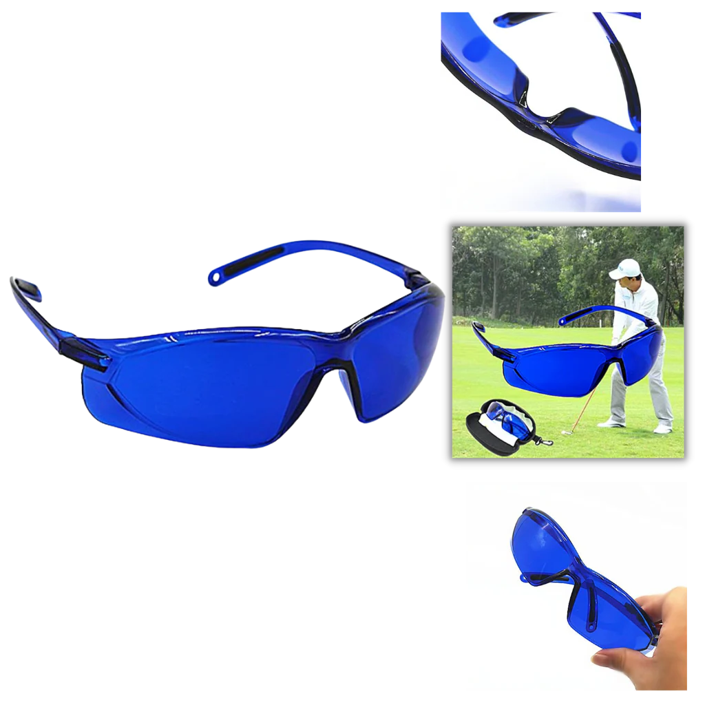 Blue Lens Golf Glasses with UV 400 Protection and Polycarbonate Frame