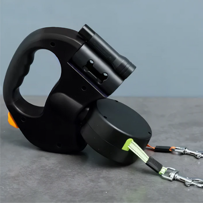 Dual Retractable Dog Leash with LED Light and 360° Swivel Junction