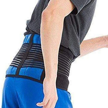 Adjustable Lumbar Support Brace with Dual Compression Straps and Reinforced Rear Panel