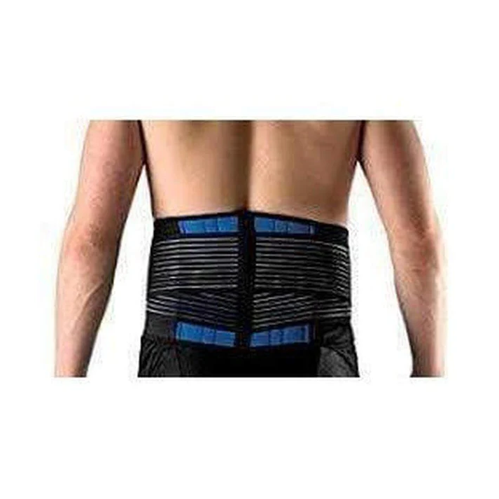 Adjustable Lumbar Support Brace with Dual Compression Straps and Reinforced Rear Panel