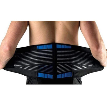 Adjustable Lumbar Support Brace with Dual Compression Straps and Reinforced Rear Panel