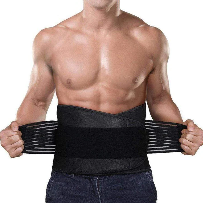 Adjustable Lumbar Support Brace with Dual Compression Straps and Reinforced Rear Panel