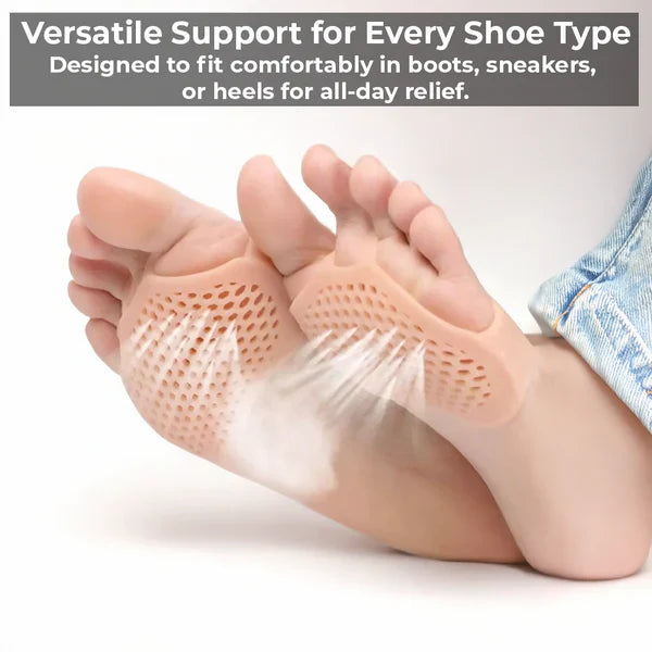 Gel Metatarsal Pads with Ventilation Pores and Washable Design for Forefoot Pressure