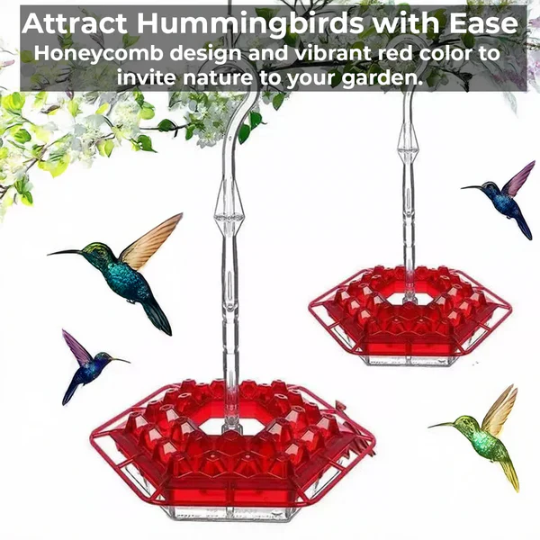 Hummingbird Feeder with Water Ant Moat and Bee-Resistant Ports, 12oz Capacity
