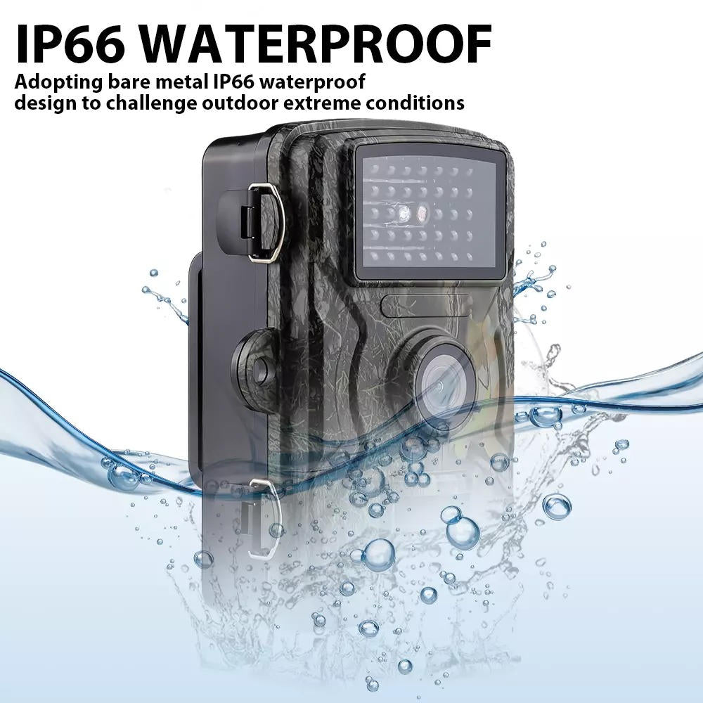 Wildlife Camera with 16MP Photos and Infrared Night Vision, 1080P Video
