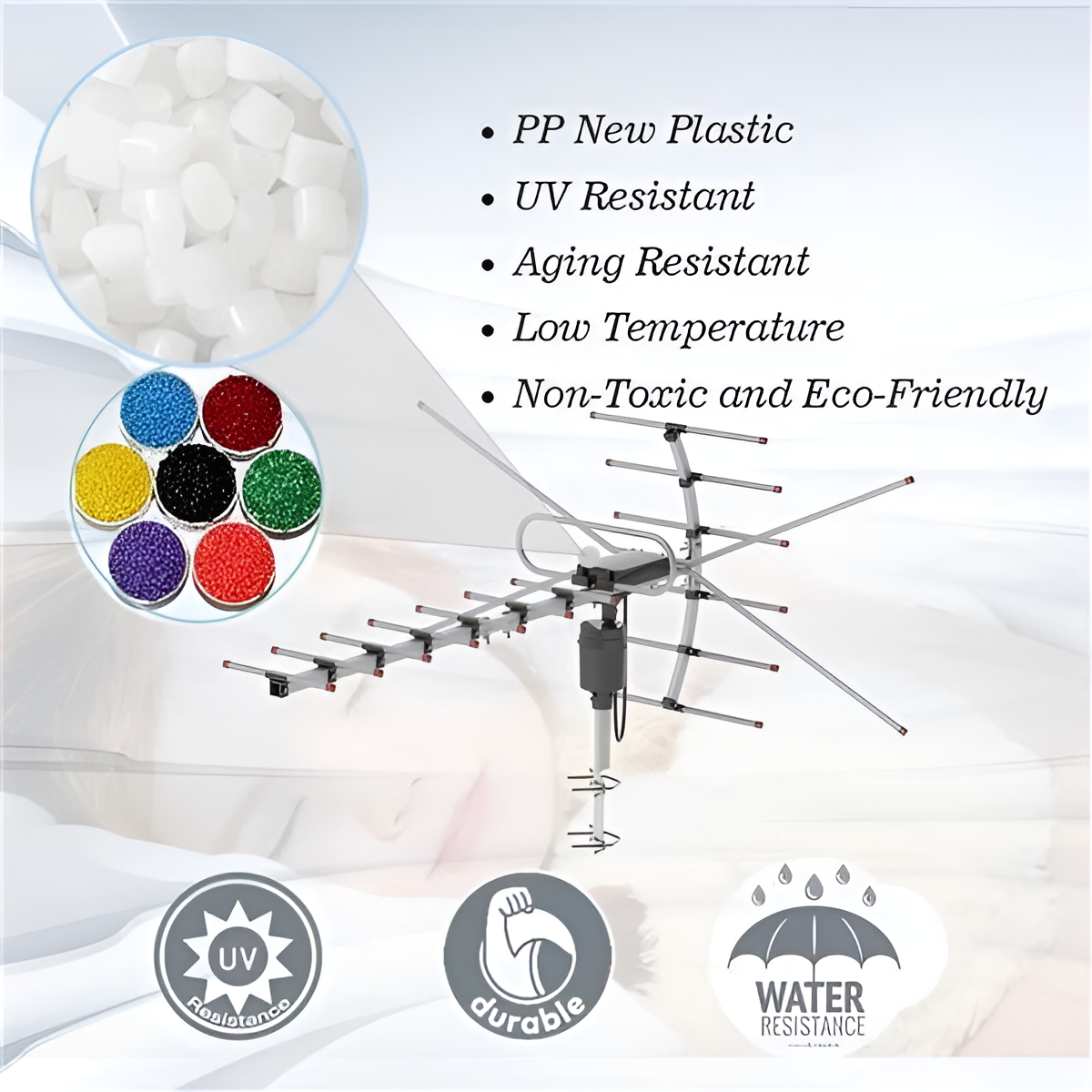 Motorized Outdoor HD TV Antenna with 360 Degree Rotation and Signal Filtering, 33ft Cable