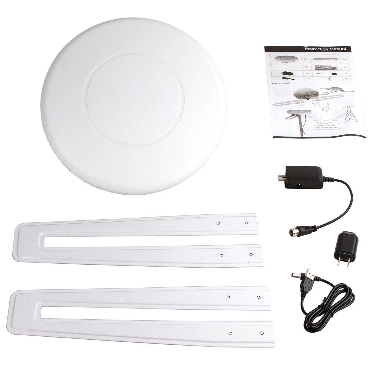 Digital HDTV Antenna with 360 Degree Reception and 40ft Cable, UHF VHF Signals