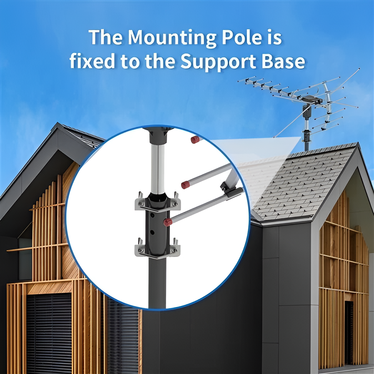 Motorized Outdoor HD TV Antenna with 360 Degree Rotation and Signal Filtering, 33ft Cable