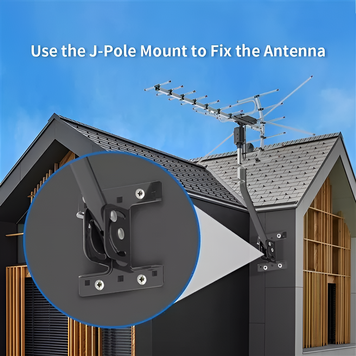 Motorized Outdoor HD TV Antenna with 360 Degree Rotation and Signal Filtering, 33ft Cable