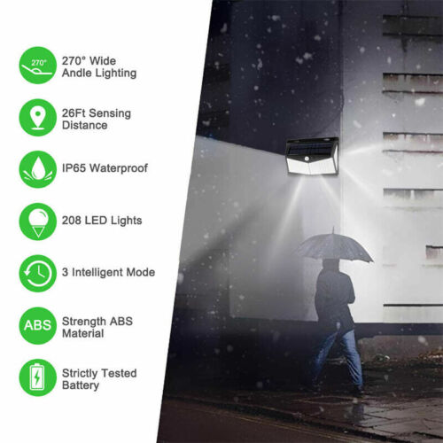 Solar Motion Sensor Light with 800 Lumens and Three Operating Modes