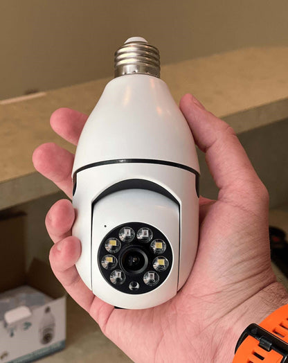 Light Bulb Security Camera with 360-Degree Rotation and 1080P HD, Two-Way Audio