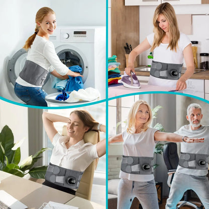 Cordless Heating Massager Belt with Infrared Technology and Vibration Modes, 5 Heat Settings