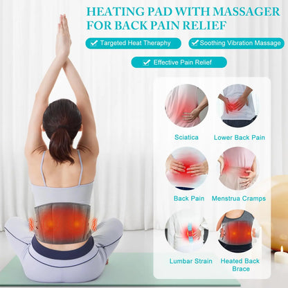 Cordless Heating Massager Belt with Infrared Technology and Vibration Modes, 5 Heat Settings