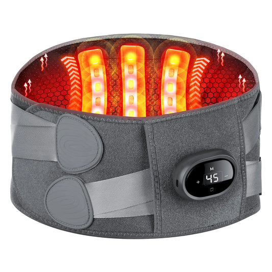 Cordless Heating Massager Belt with Infrared Technology and Vibration Modes, 5 Heat Settings