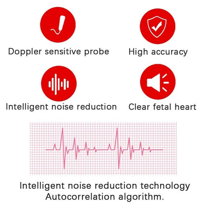 Portable Fetal Doppler with 3MHz Ultrasound Probe and Backlit LCD Display