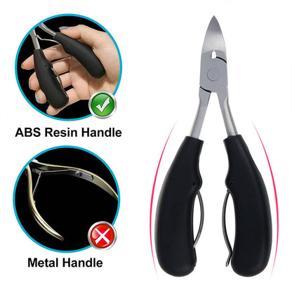 Heavy Duty Nail Clippers with Carbon Steel Blade and Built-In File, 2-Piece Set